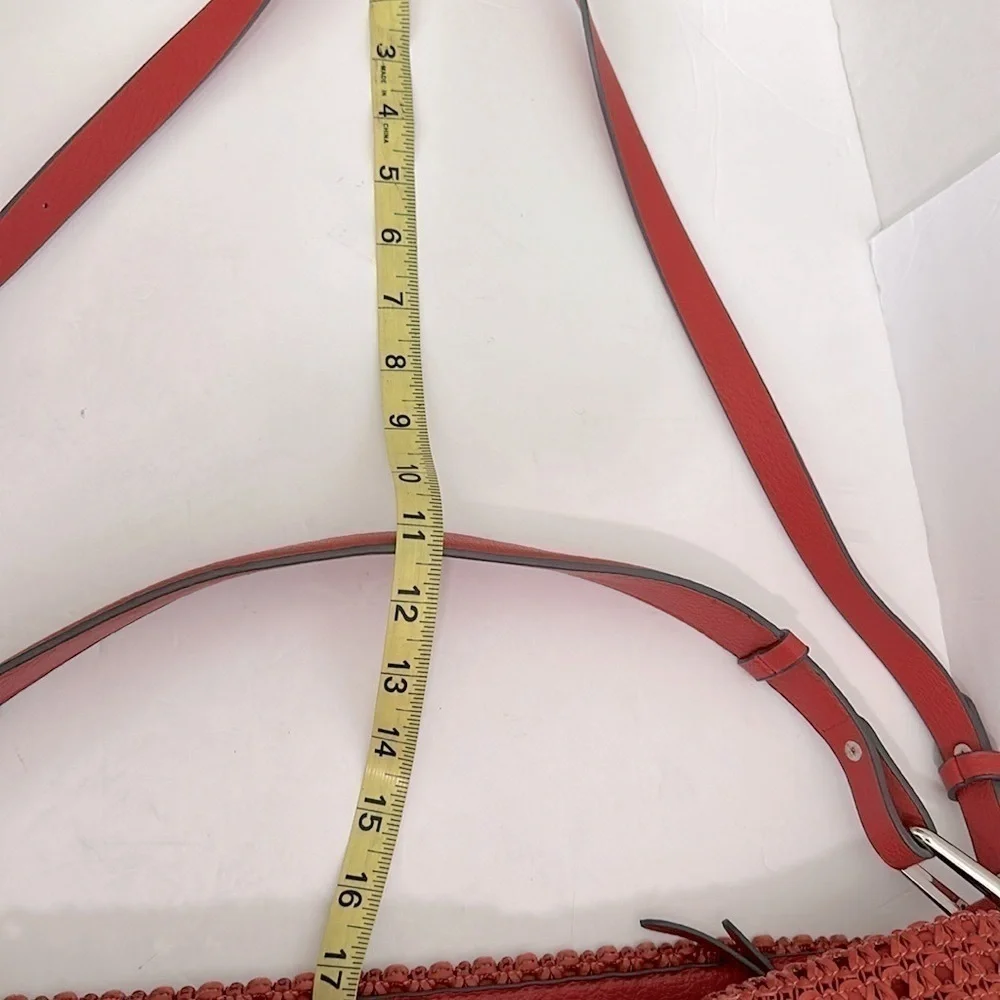 PARFOIS Basket weave HOBO/SHOULDER BAG in an orangish red color NWOT